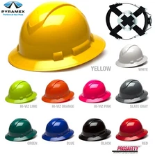 Full Brim ANSI OSHA Construction Protective Safety Hard Hat Ratchet Suspension