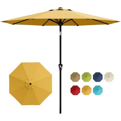  10FT Outdoor Patio Umbrella, Table Umbrella with Push Button Tilt and Crank