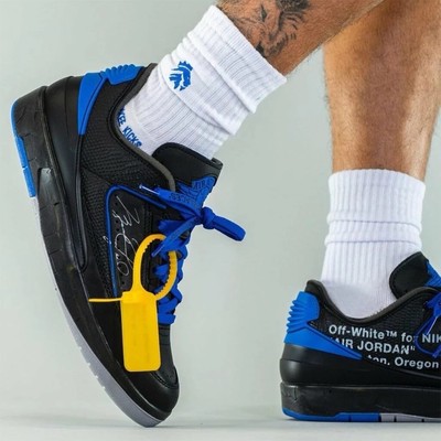 Off White x Nike Air Jordan 2 Low Black Blue Eu 43 / Us 9.5
