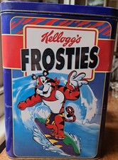 Vintage 1980's Tony the Tiger Surboard Kellogs Frosties storage tin