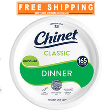 Chinet Classic Dinner Paper Plates, 10.375", 165 ct.