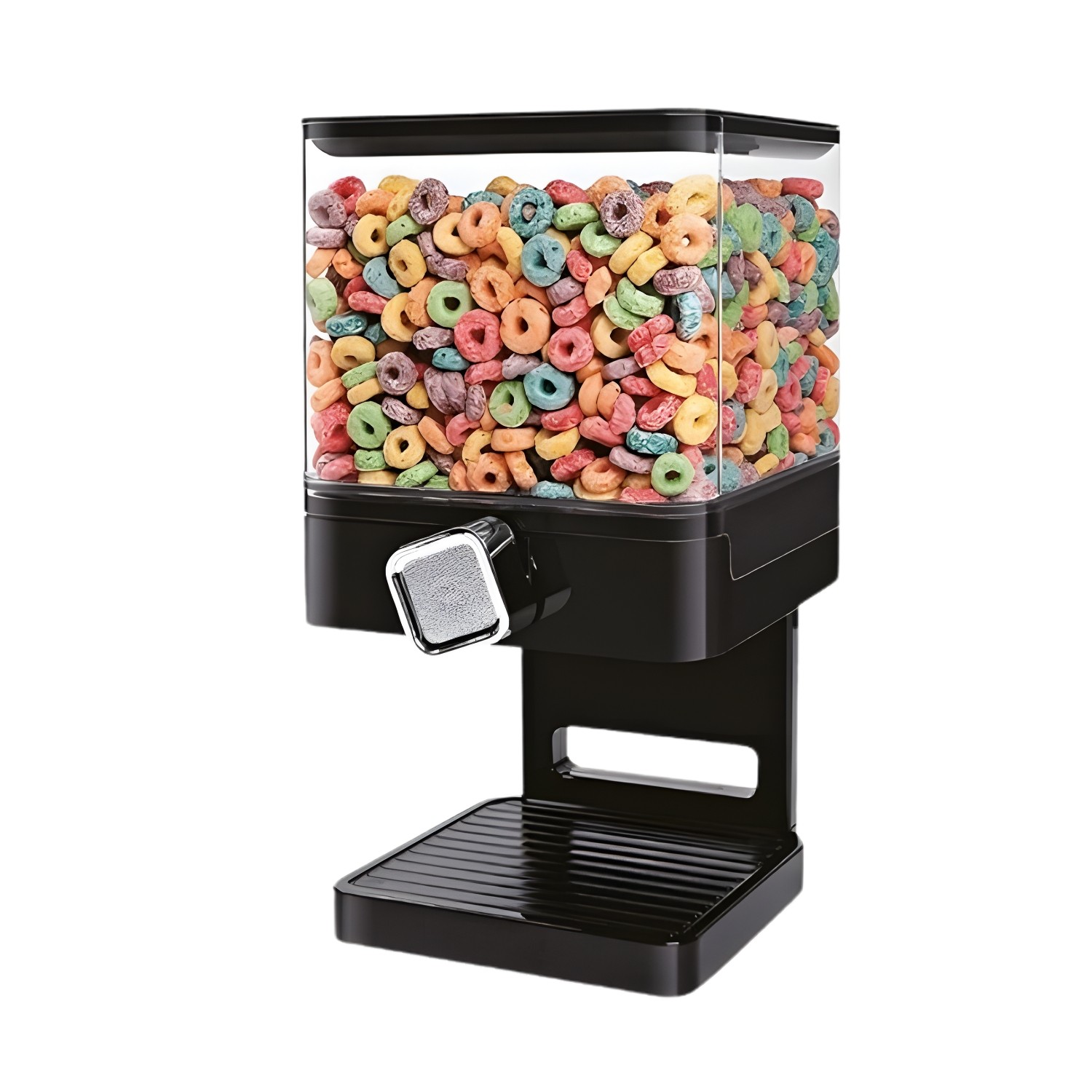 Cereal Dispenser 3.5L Plastic Dry Food Grain Storage Container Countertop Black