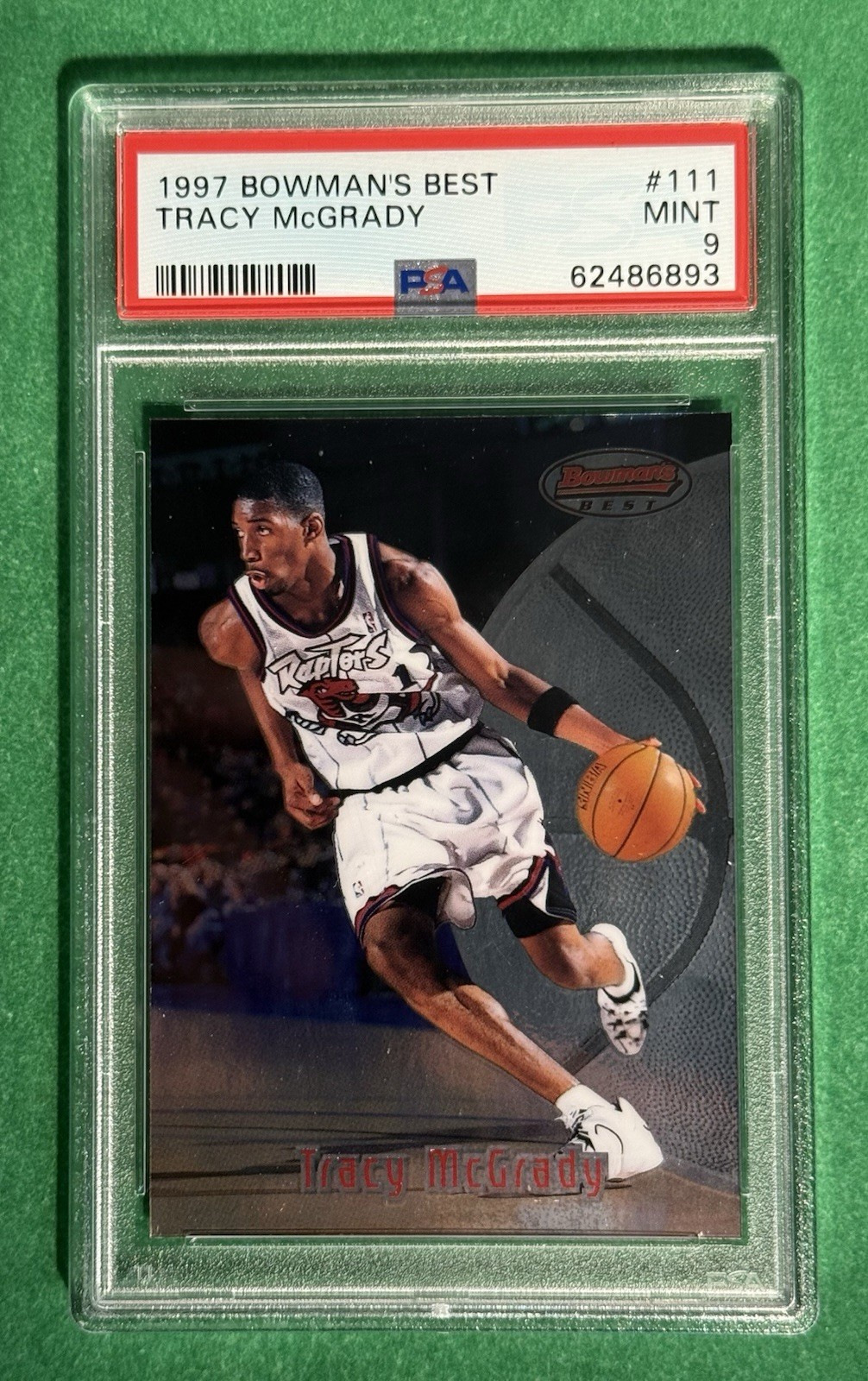 1997-98 Bowman's Best TRACY McGRADY #111 Rookie RC HOF - Raptors - PSA 9 Mint