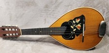 Ancien Instrument de musique Mandoline 8 Cordes A Fond Rond Cremona Motit Fleur