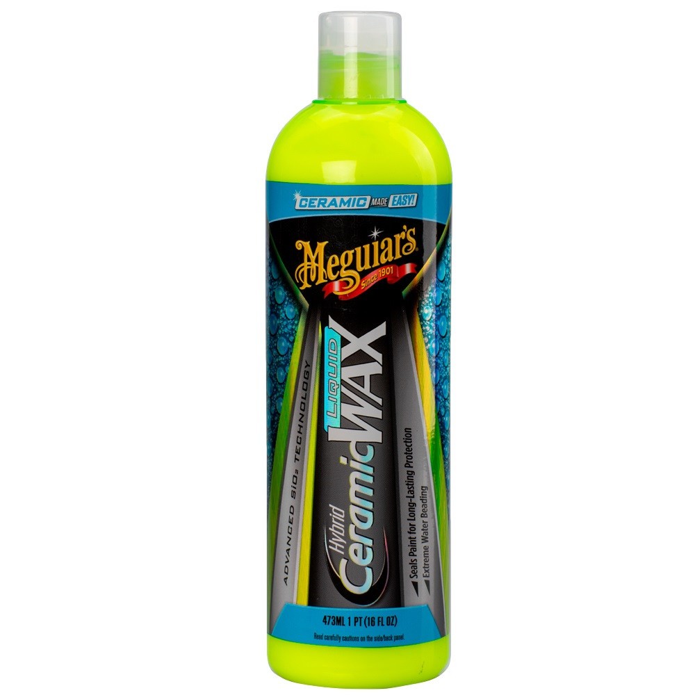 Cire Hybride Liquide Céramique Meguiars effet déperlant SiO2 éclat miroir longue durée