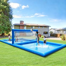 33x16FT Inflatable Volleyball Pool Court PVC Outdoor Water Game for Kids Adults