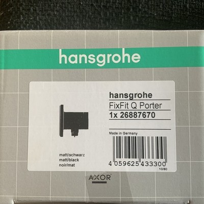 hansgrohe FixFit Q Wandanschluss, mit Brausehalter, 26887670, Farbe: Mattschwarz