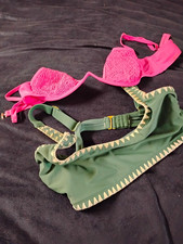 Xhilaration 2-Piece Bikini Set Green/Pink/Whi...