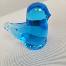 Vintage Blue Bird of Happiness Ron Ray 1991 Art Glass Figurine