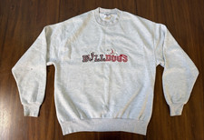 Bulldogs Mascot Jerzees Sweatshirt Size Large Vintage Gray Embroidered