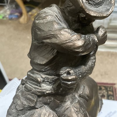【値下げしました】Austin Prod Inc 1977 カウボーイ オブジェ AUSTIN PRODUCTIONS 1970s Sculpture Bronze Tone Vintage Cowboy on