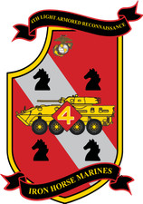 US Marine Corps Badge Sticker 4th Light Armored Recon Battalion Iron Horse