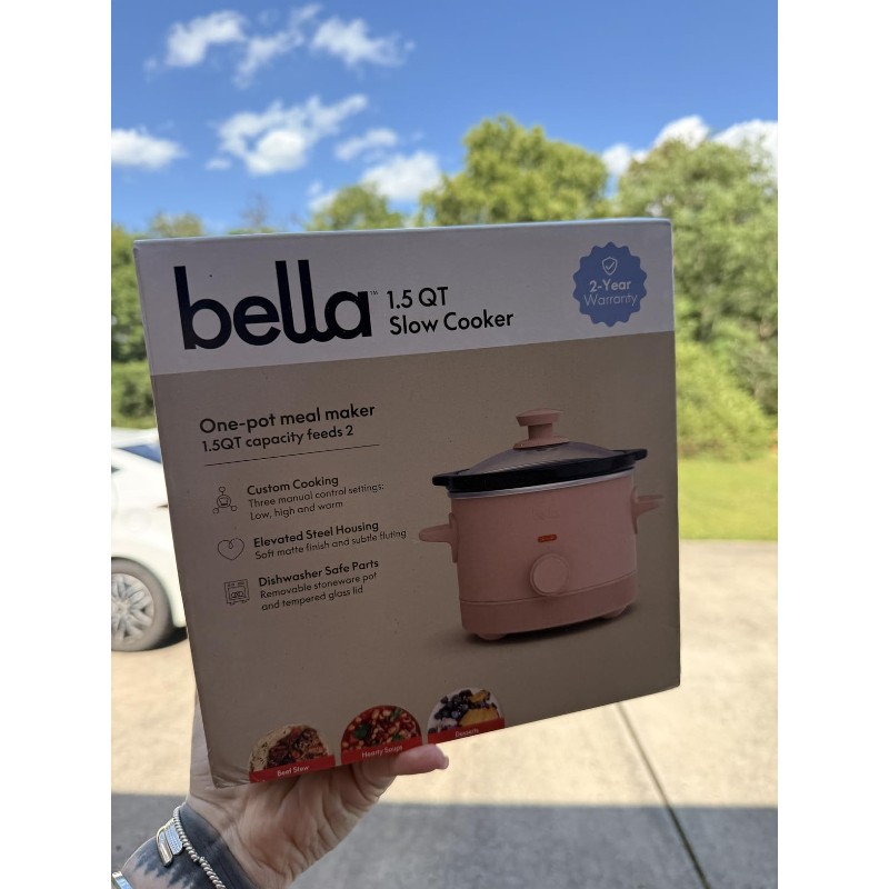 bella 1.5Qt Slow Cooker & 3 Heat Manual Control,Ceramic Nonstick Coating Blossom