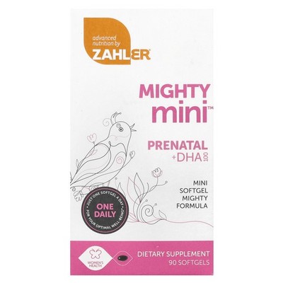 Zahler Mighty Mini Prenatal  DHA 100 mg 90 Softgels Gluten-Free,