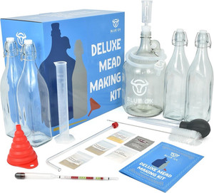 Blue Ox Deluxe Mead Making Kit 1 Gallon, 3 Bottles, Yeast, Funnel, Airlock