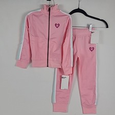 NEW Hurley Girls Pink Track Suit 2-Piece Outfit Jacket Jogger Pant Sz 4