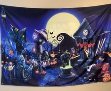 82 x58 Halloween Photography Backdrop Graveyard Ghost Pumpkins