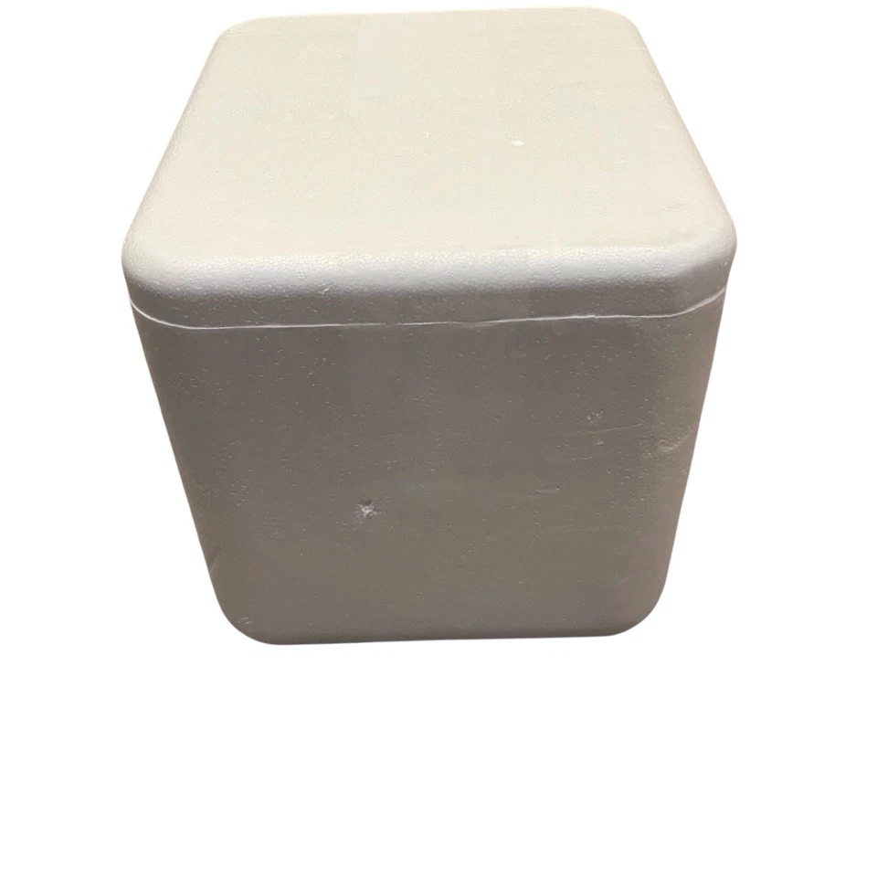 Insulated Styrofoam Shipping Cooler Inner ~8x8x10 Secure Fitted Lid Rounded - Image 4 of 4