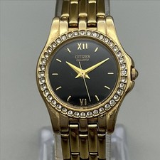 Citizen Womens Watch 24mm Black Gold Tone Bra...