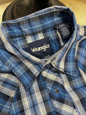 Wrangler Short Sleeve Men's Western Shirt MEDIUM - Snaps - READ DESCRIPTION