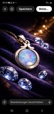 Edler Opal Anhänger 925 Silber – intensives Farbspiel – Vintage Schmuck