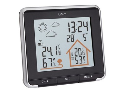 TFA LIFE Schwarz Silber Innenhygrometer Thermometer 35.1153.01