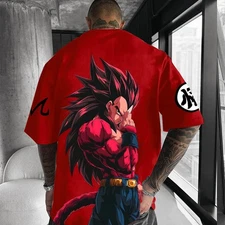Anime Dragon Ball Z Graphic Printed Oversized Cotton T-Shirt For Men Women