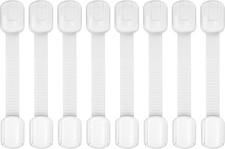 8-Pack Child Safety Cabinet Locks 3M Adhesive No Screws Drills Kitchen Latches