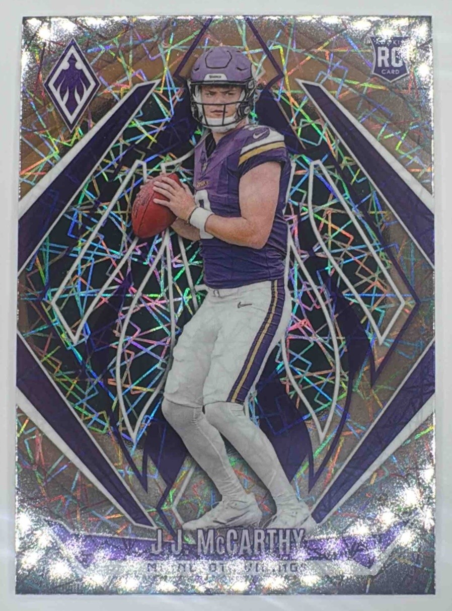 2024 Panini Phoenix J.J. McCarthy #185 Lazer RC Vikings