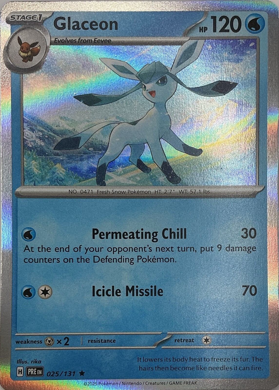 Glaceon Rare Holo SV: Prismatic Evolutions 025/131 NM