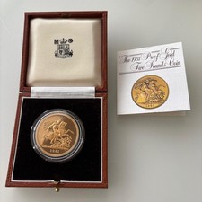 1981, Royal Mint, Proof Gold Five Pounds, Quintuple Sovereign (Boxed)