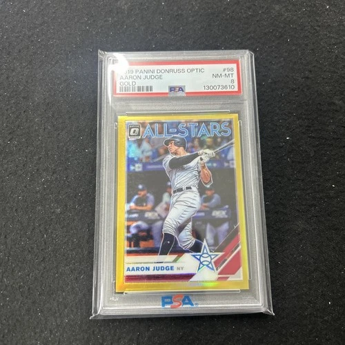 2019 PANINI DONRUSS OPTIC #98 Aaron Judge GOLD PRIZM #9/10 ALL-STAR PSA 8