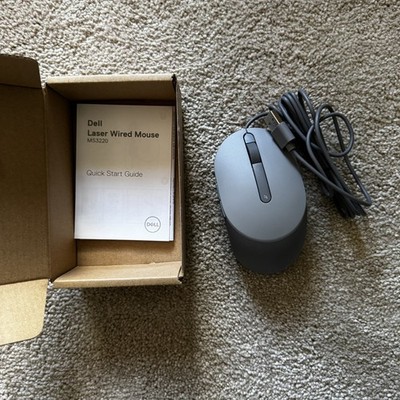 Dell Laser kabelgebundene Maus MS3220 titangrau brandneu im Karton