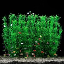 JIHAQUA 2 Pack Aquarium Decor Plastic Plants Extra Large 21 Inches Green 4pcs 