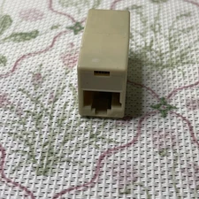 4C RJ11 Telephone Phone Jack Line Coupler Adapter Connector for Exten Cord Beige