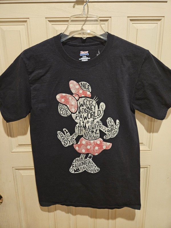 Vintage Disney Minnie Mouse Graphic Heavy Weight Tee Small Black