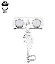 ORIGINAL LOWIRDER Right Chrome Wing Rectangle Bicycle Mirror White Reflectors.