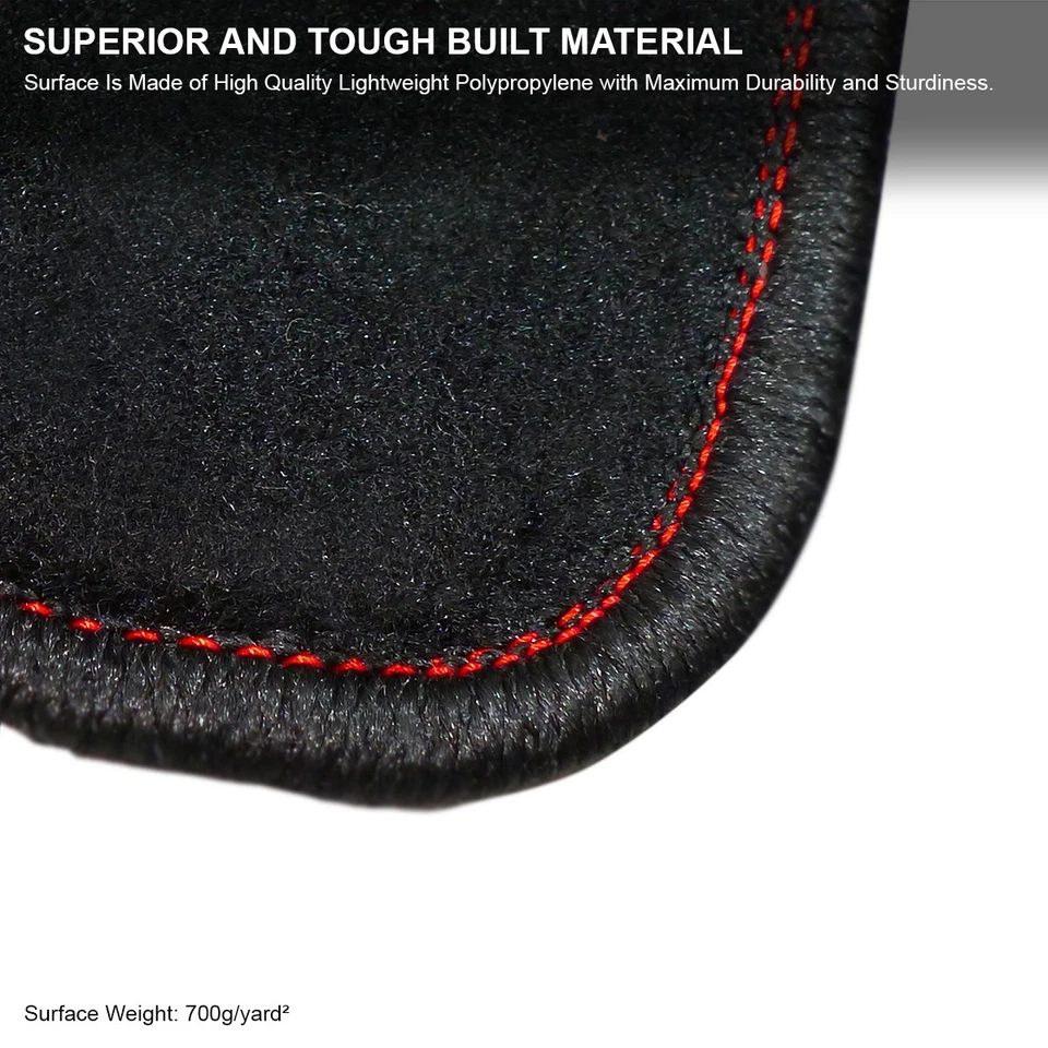 4PC For 2006-2010 Honda Civic 2DR Coupe Floor Mats Black Carpet w/ Red Stitchs - Изображение 4 из 4