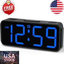 Small Digital Alarm Clock Plug in for Bedrooms Bedside, Tiny Electric Clock L...