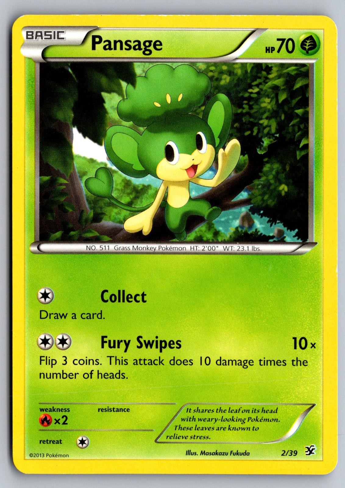Pansage 2/39 Kalos Starter Set Pokemon Moderately Played