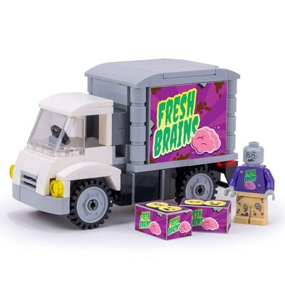 Fresh Brains Zombie Delivery Truck w/ Custom Minifig made using LEGO parts - B3