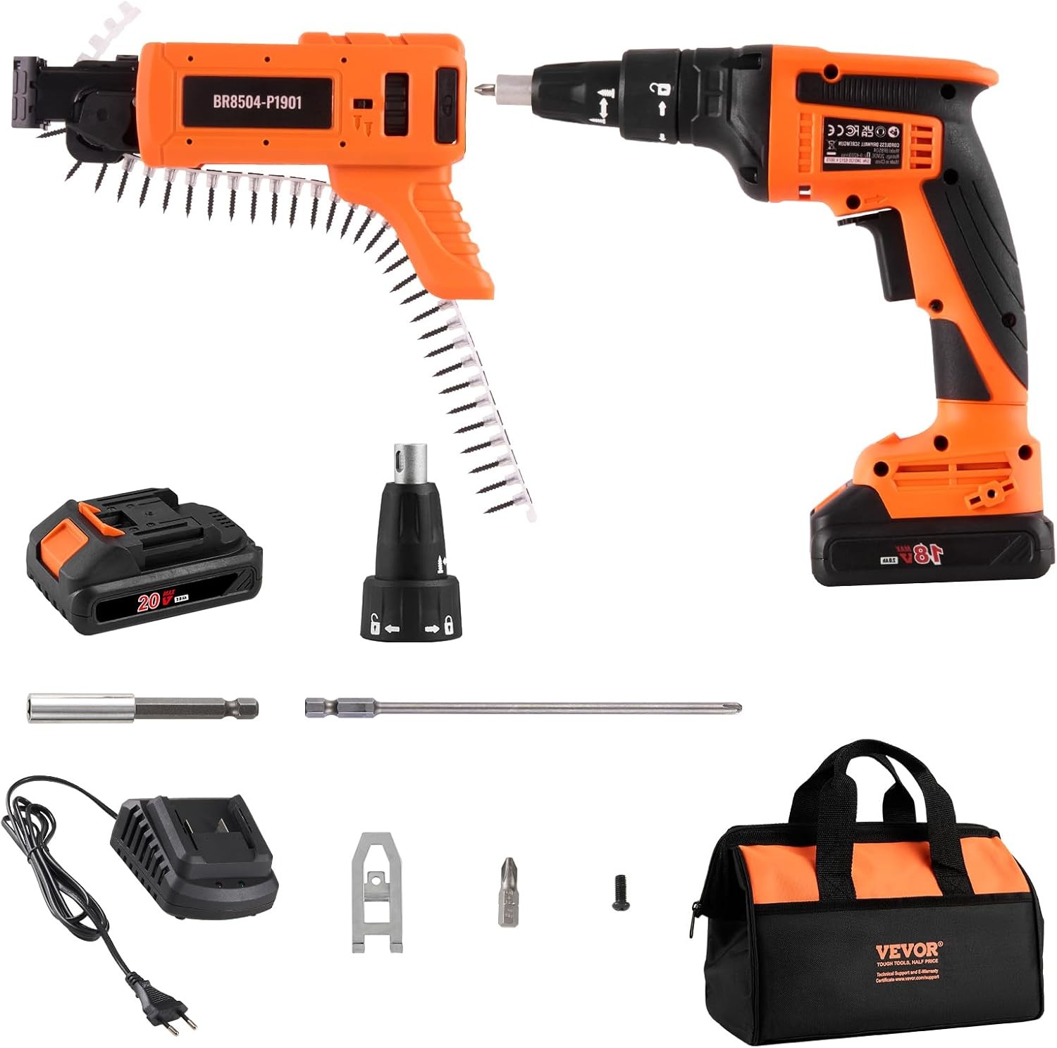 20V Max Auto-Feed Collated Drywall Screw Gun 4200RPM Brushless