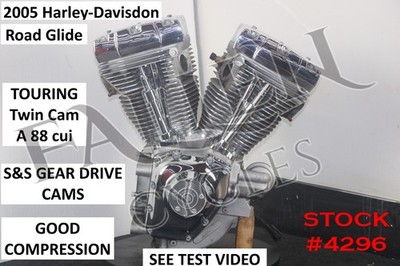 2005 Harley Touring Twin Cam A 88 Engine Motor GEAR DRIVE 510G CAMS VIDEO #4296