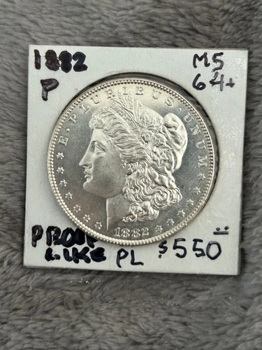 Near-GEM  1882-P PROOF-LIKE [PL] Morgan Silver Dollar. Guaranteed Uncirculated!