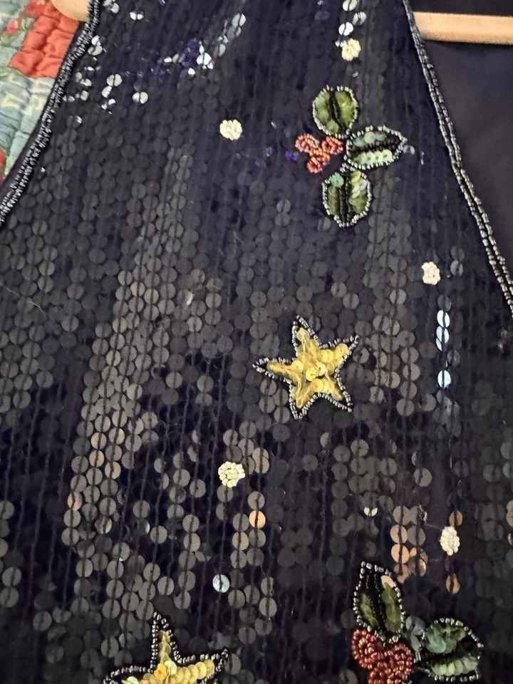 Chaleco Muñeco de Nieve Brillante Lentejuelas Navidad De Colección Azul Marino Fiesta The Quacker Factory Talla 1X Foto 3 de 4