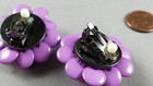 Vtg JOAN RIVERS Fun Purple Flowers Earrings Clip on  (A2) — photo 3
