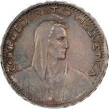 [#1121470] Switzerland, 5 Francs, 1923, Bern, Silver, EF, KM:37