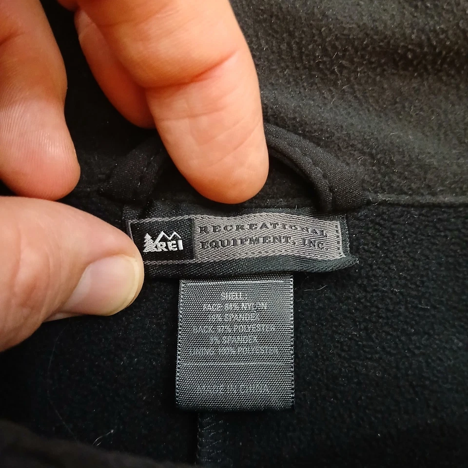 Chaqueta REI Para Hombre Extra Grande Negra Softshell Cremallera Completa Exterior Senderismo Camping Foto 3 de 4