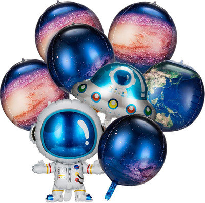 Planeten Folienluftballon 8 Stück Weltraum Luftballons Raumschiff Astronaut Plan
