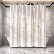 Elegant Floral Shower Curtain 72x72 Polyester Bathroom Decor
